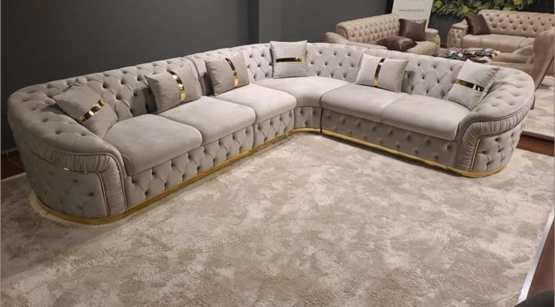Luxury 3-Seater Fabric Sofa